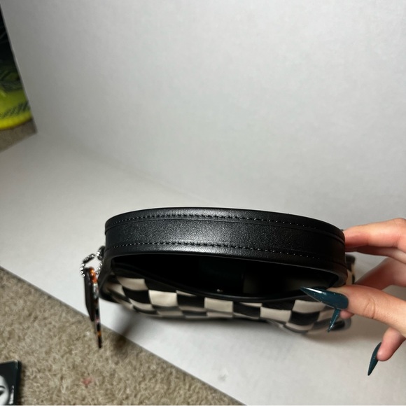 Coach Coachtopia Ergo Black/White Hobo Hand Shoulder Bag Checkered Checkerboard - Picture 4 of 9